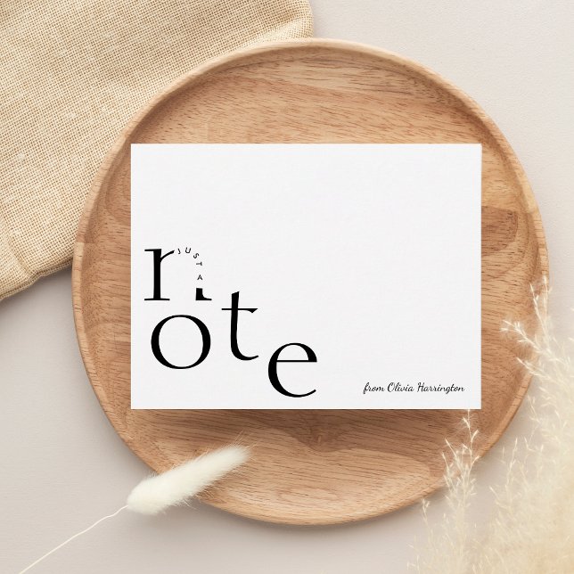 Cartão De Notas Reproduzir Apenas uma Nota em Movimento com o Nome (Criador carregado)