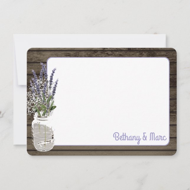 Cartão De Notas Respiração do bebê e Lavanda Jar Obrigado (Frente)