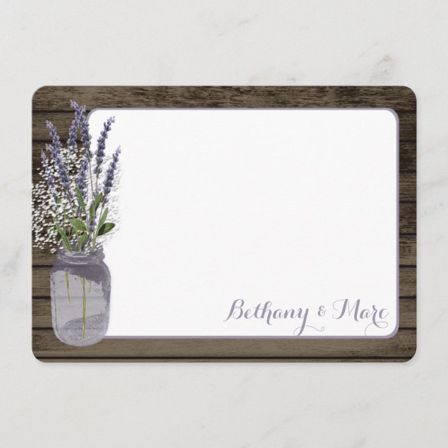 Cartão De Notas Respiração do bebê e Lavanda Jar Obrigado (Frente)