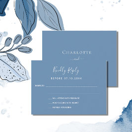Cartão De Notas Resposta de casamento azul Dusty RSVP