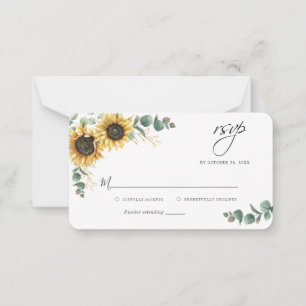 Cartão De Notas Resposta de Casamento com Aguarela Floral de Giras