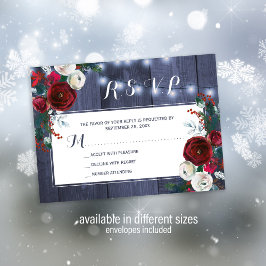 Cartão De Notas Resposta de casamento elegante floral de inverno r