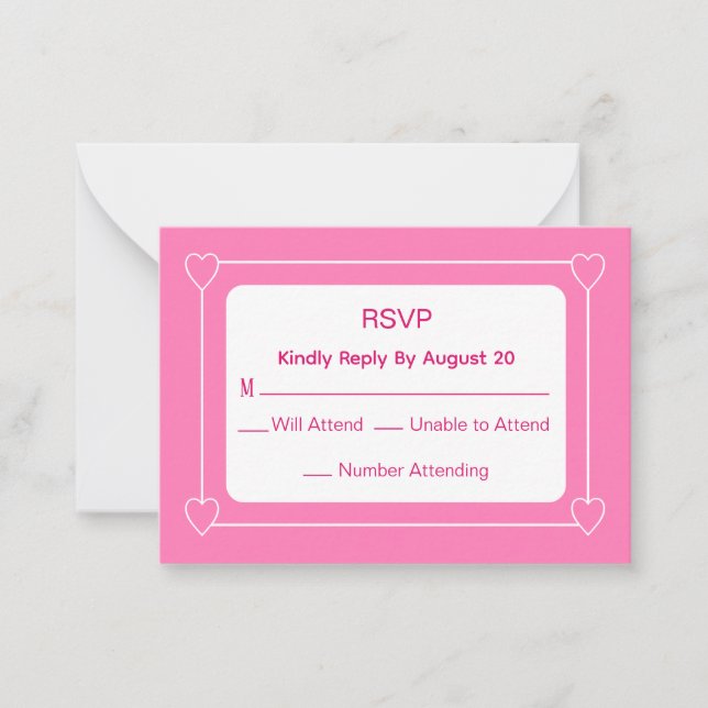 Cartão De Notas Resposta de Chá de fraldas rosa e simples (Frente)