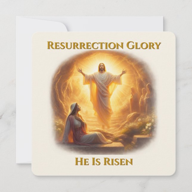 Cartão De Notas Resurrection Glory – He Is Risen Inspirational (Frente)