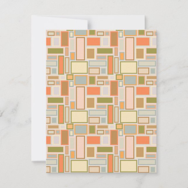 Cartão De Notas Retângulos de Boho (Frente)