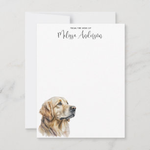 Cartão De Notas Retriever de Ouro Personalizado por Aquarela de Ca