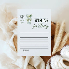 Cartão De Notas Retro A Tini One Martini Baby Shower Wishes