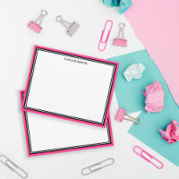 Retro Black Hot Pink Borders Adicionar Seu Nome