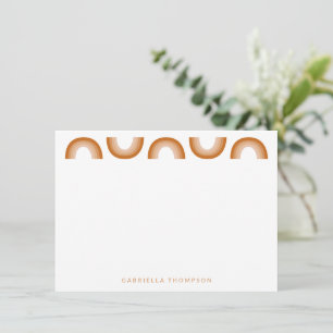 Cartão De Notas Retro Boho Desert Rainbow Terracotta Personalizado