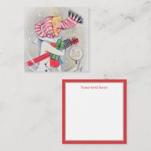 Cartão De Notas retro natais vintages comprando texto de adição de