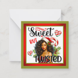 Cartão De Notas Retro Natal Doce porém Distorcido Pinup