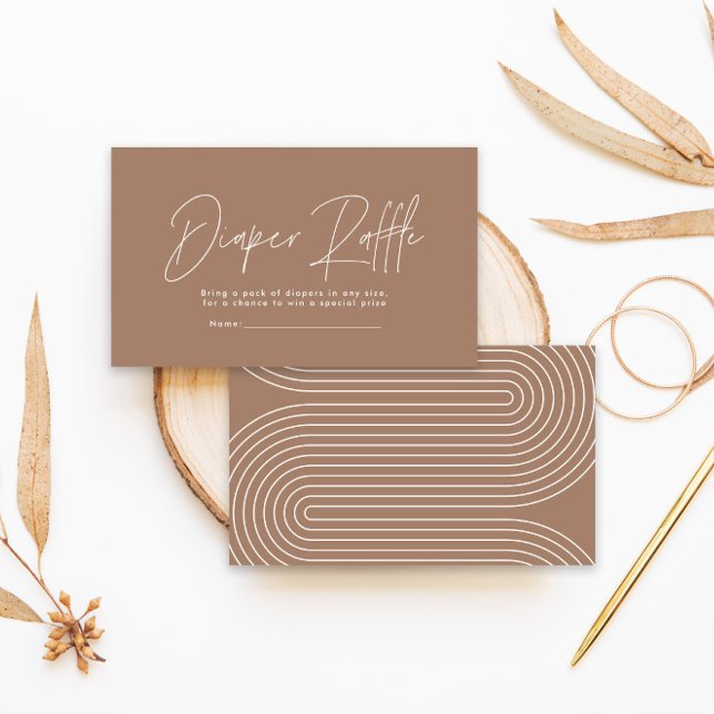 Cartão De Notas rifa de fralda castanha-chá de fraldas moderna (Criador carregado)