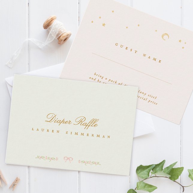 Cartão De Notas rifa de fralda elegante de conto de fadas (Criador carregado)