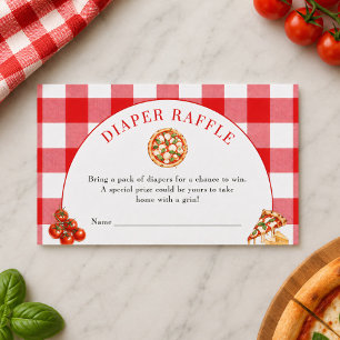 Cartão De Notas Rifa de Fraldas de Pizza Entrega Especial Italiana