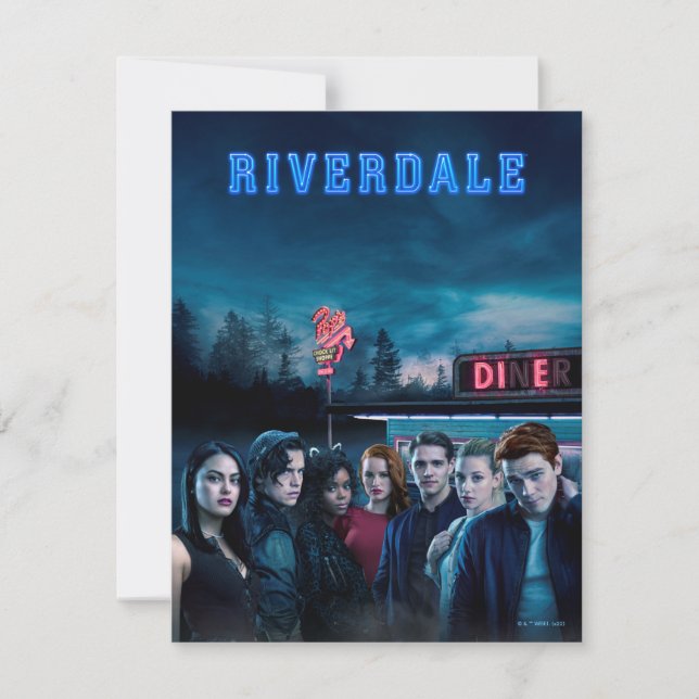 Cartão De Notas Riverdale Outside Pop Diner Poster (Frente)