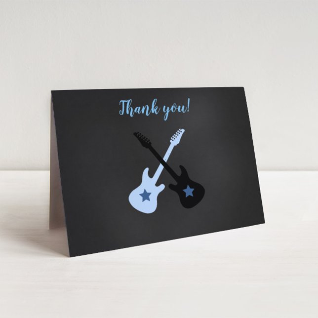 Cartão De Notas Rock a Bye Rockstar Guitar Thank you notes (Criador carregado)
