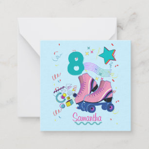 Cartão De Notas Roller Skate Birthday Girl