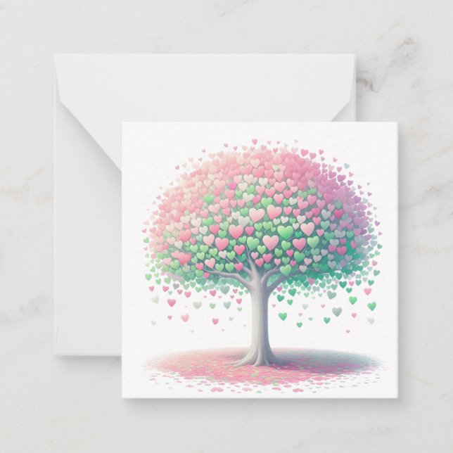 Cartão De Notas Romântico colorido  (Frente)