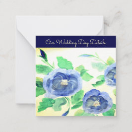 Cartão De Notas Rosa Azul Escuro Floral