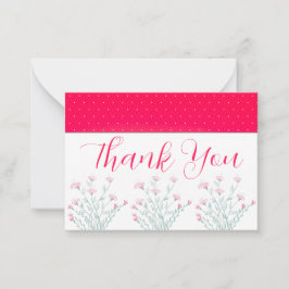 Cartão De Notas Rosa Brilhante Com Toques Florais