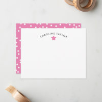 Rosa Chiclete Estrelas e Pontos Fofo Feminino