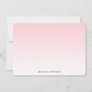 Cartão De Notas Rosa Claro Personalizado com Efeito Ombre