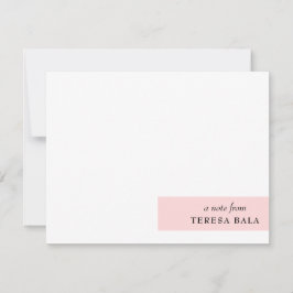Cartão De Notas Rosa Corado | Design Minimalista Feminino Moderno