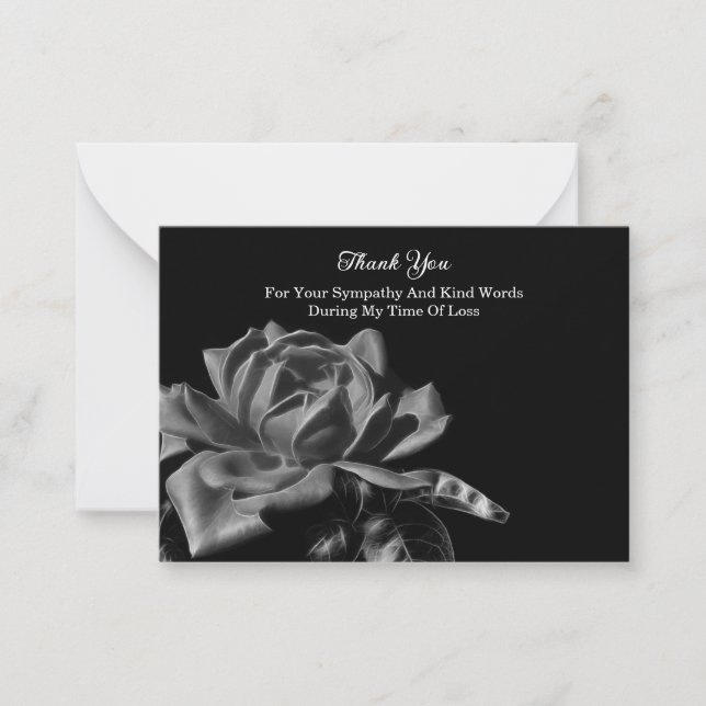 Cartão De Notas Rosa Flor Obrigado (Frente)