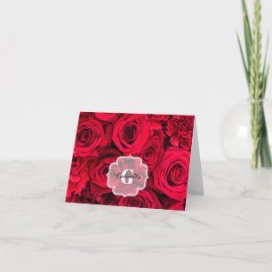 Cartão De Notas Rosa vermelha Personalizado