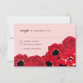 Cartão De Notas Rosas abstrato e cápsulas coordenando RSVP pequeno