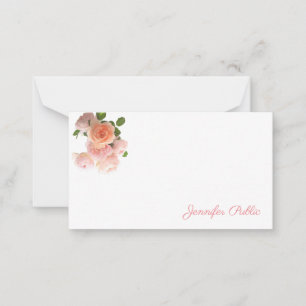 Cartão De Notas Rosas Criativas em Aquarela Cores Pastel Florais