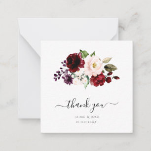 Cartão De Notas Rosas de Aquarela Elegante Blush Burgundy PixDezin