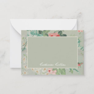 Cartão De Notas rosas e Tecidos britânicos de 1890