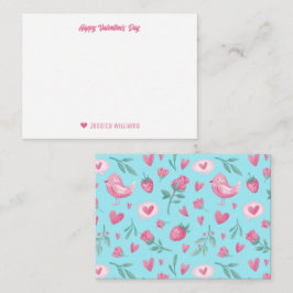 Cartão De Notas Rosas Morango Cor Rosa Antigo Dia dos Namorados