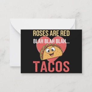 Cartão De Notas Rosas São Vermelhas Blah Tacos Dia dos Namorados C