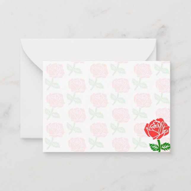Cartão De Notas Rosas Vermelhas em Branco (Frente)