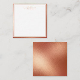 Cartão De Notas Rose Faux Gold Foil Minimalista Monograma Duas Bor