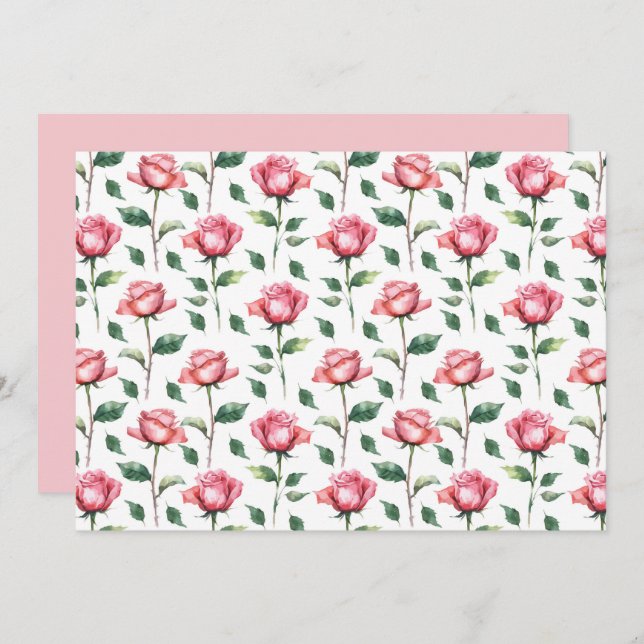 Cartão De Notas Rose Floral Botanical Note Card (Frente/Verso)