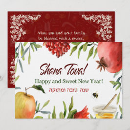 Cartão De Notas Rosh Hashanah Jewish Sweet New Year Greeting Card
