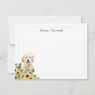 Cartão De Notas Rótulo do ouro Girassol Eucalyptus Personalizado