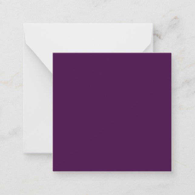 Cartão De Notas Roxo Berinjela Cor Sólida (Frente)