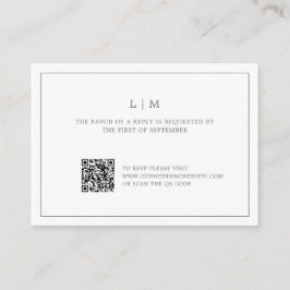 Cartão De Notas RSVP de Casamento de Código QR do Monograma de Cin