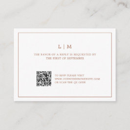 Cartão De Notas RSVP de Casamento de Código QR do Terracotta Monog