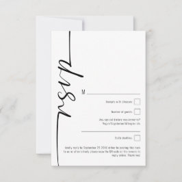 Cartão De Notas RSVP de Casamento de Código QR para Caligrafia Ele