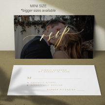 RSVP de casamento de fotos modernas com script de 