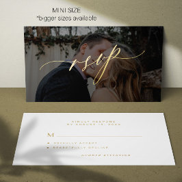 Cartão De Notas RSVP de casamento de fotos modernas com script de 