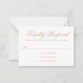 Cartão De Notas RSVP de Casamento de Mini Formal Cor-de-Rosa Rosa