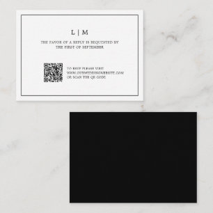 Cartão De Notas RSVP de Casamento de Orçamento de Código QR preto