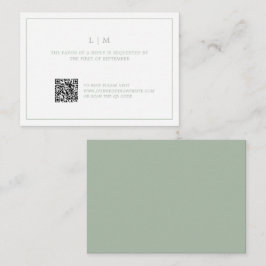 Cartão De Notas RSVP de Casamento de Orçamento do Monograma Verde 