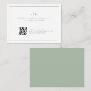 Cartão De Notas RSVP de Casamento de Orçamento do Monograma Verde